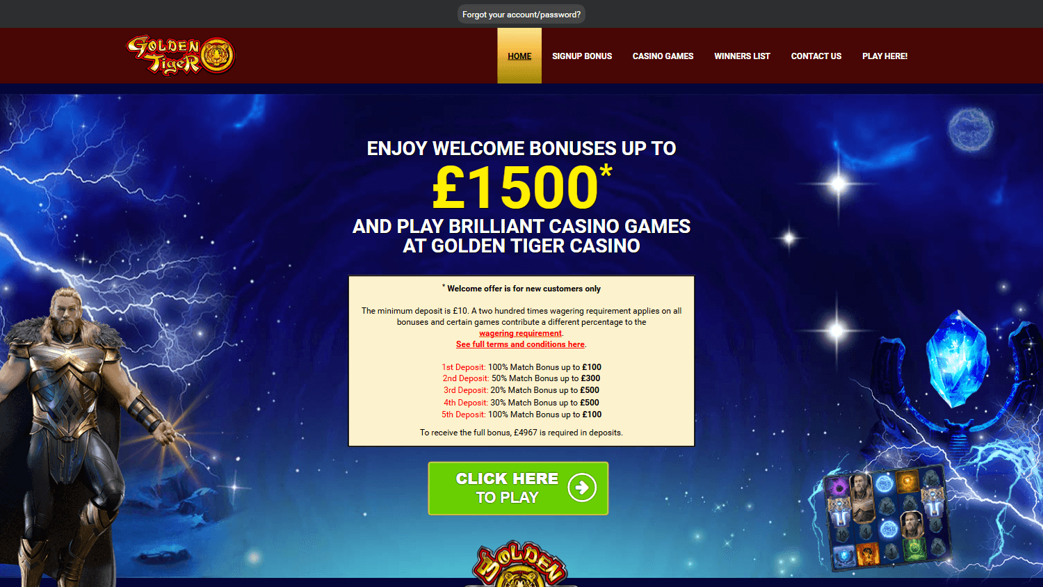 Golden Tiger Casino Desktop screenshot