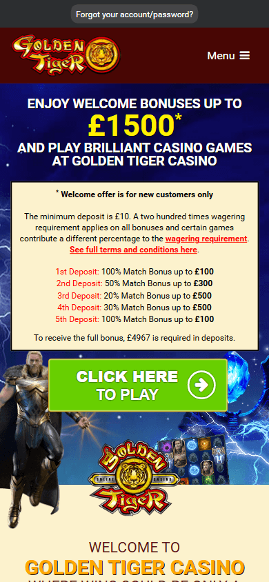 Golden Tiger Casino Mobile screenshot